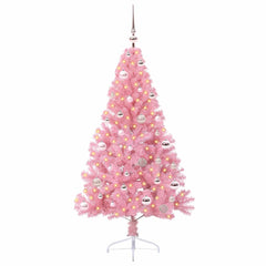 vidaXL Artificial Pre-lit Christmas Tree with 150 LEDs Pink 150 cm PVC 2