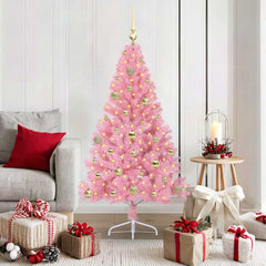 vidaXL Artificial Pre-lit Christmas Tree PVC 150 cm Pink