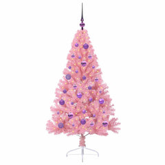 vidaXL Artificial Pre-lit Christmas Tree with 150 LEDs Pink 150 cm PVC 3