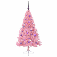 vidaXL Artificial Pre-lit Christmas Tree with 150 LEDs Pink 150 cm PVC 4