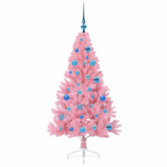 vidaXL Artificial Pre-lit Christmas Tree with 150 LEDs Pink 150 cm PVC 4