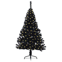 vidaXL Artificial Pre-lit Christmas Tree Black 150 cm PVC 3
