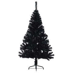 vidaXL Artificial Pre-lit Christmas Tree Black 150 cm PVC 4