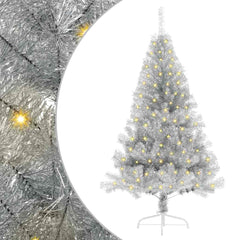Artificial Pre-lit Christmas Tree PET 120 cm Silver without baubles