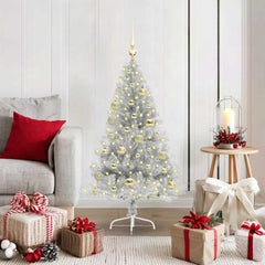 vidaXL Artificial Pre-lit Christmas Tree PET 120 cm Silver