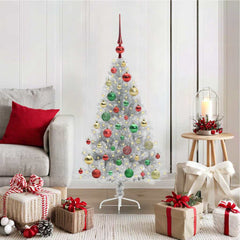 vidaXL Artificial Pre-lit Christmas Tree PET 120 cm Silver