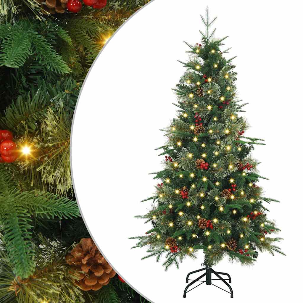vidaXL Artificial Hinged Christmas Tree Green 120 cm PE and PVC 2