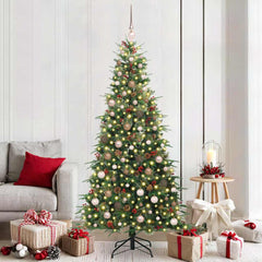 vidaXL Artificial Hinged Christmas Tree Green 210 cm PE and PVC 1