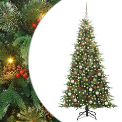 vidaXL Artificial Hinged Christmas Tree Green 210 cm PE and PVC 2