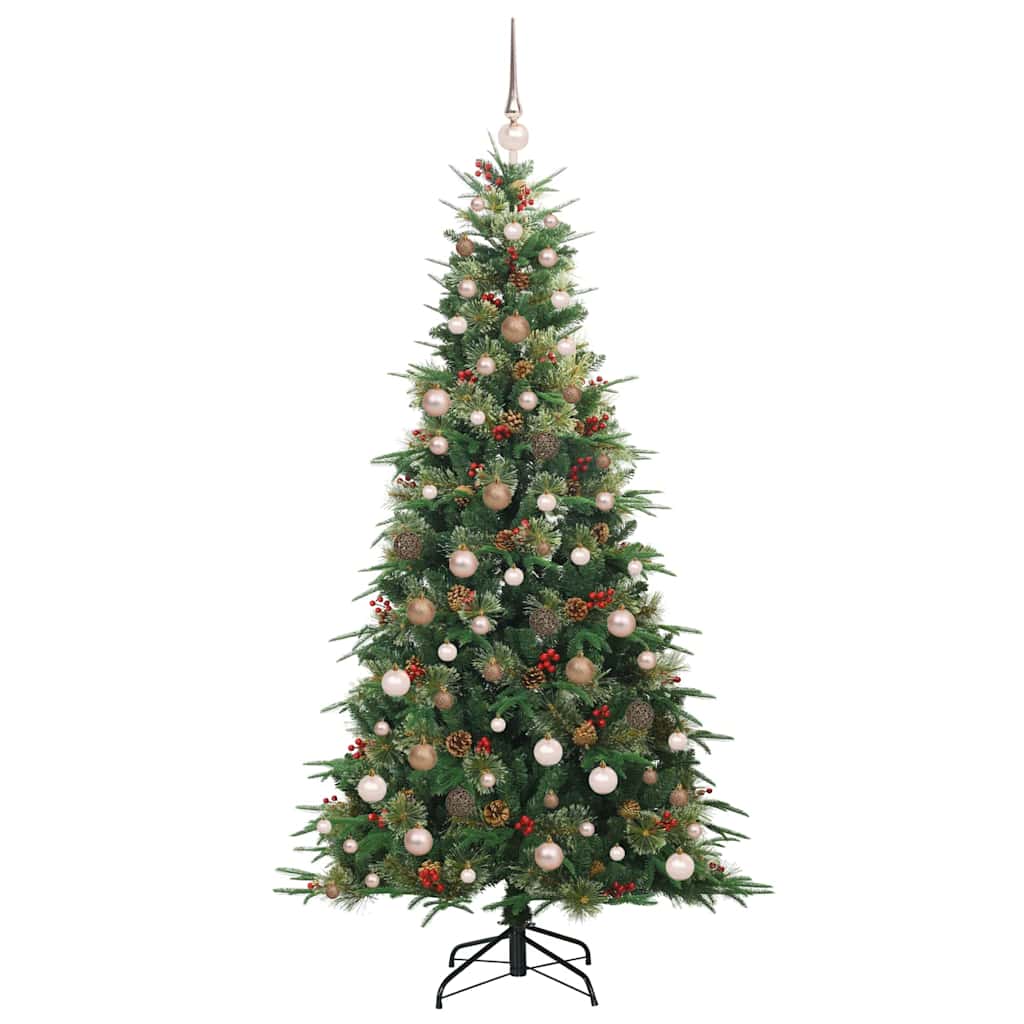 vidaXL Artificial Hinged Christmas Tree Green 210 cm PE and PVC 4