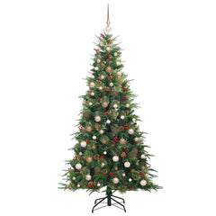 vidaXL Artificial Hinged Christmas Tree Green 210 cm PE and PVC 4