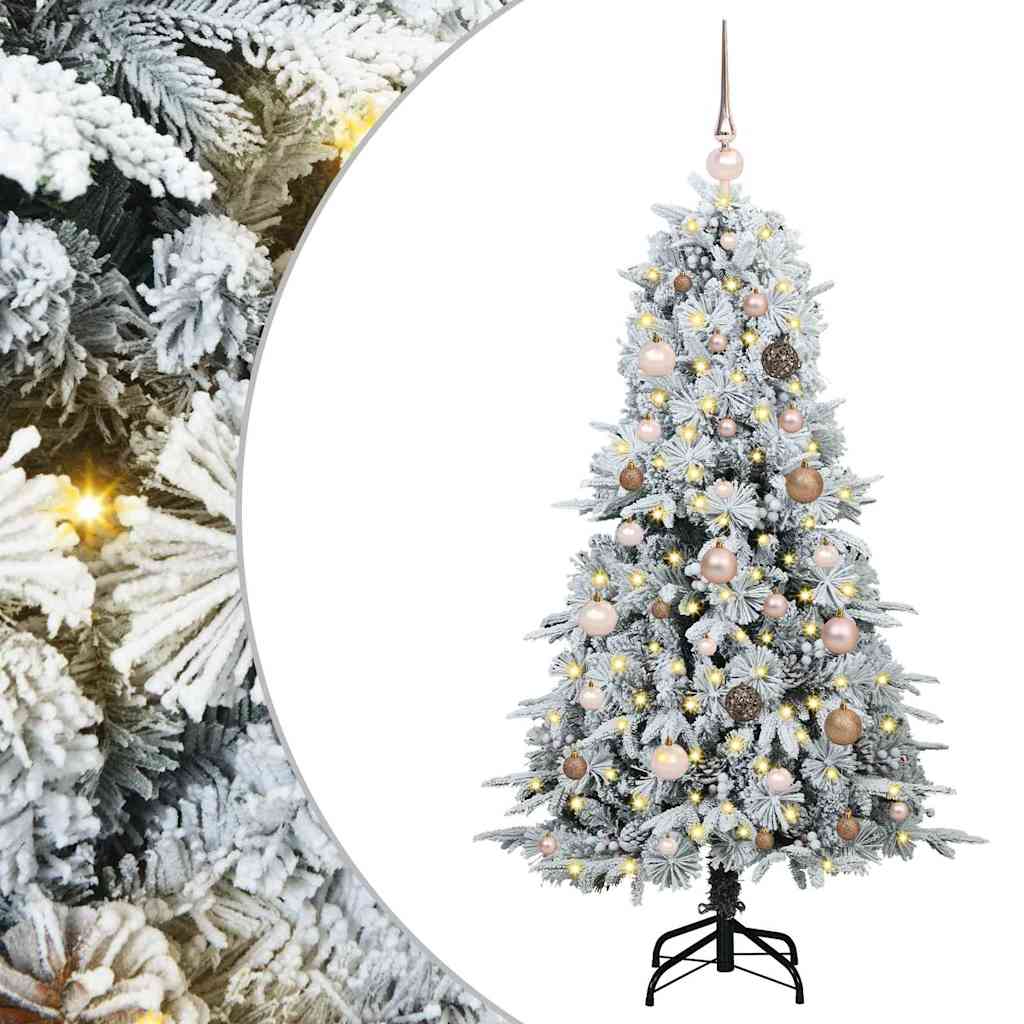 vidaXL Artificial Hinged Christmas Tree White 150 cm PE and PVC 2