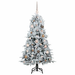 vidaXL Artificial Hinged Christmas Tree White 150 cm PE and PVC 4