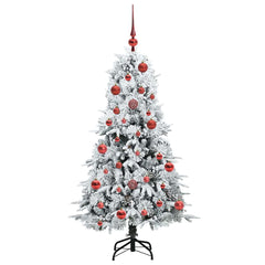 vidaXL Artificial Hinged Christmas Tree White 150 cm PE and PVC 4
