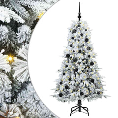 vidaXL Artificial Hinged Christmas Tree White 150 cm PE and PVC 2