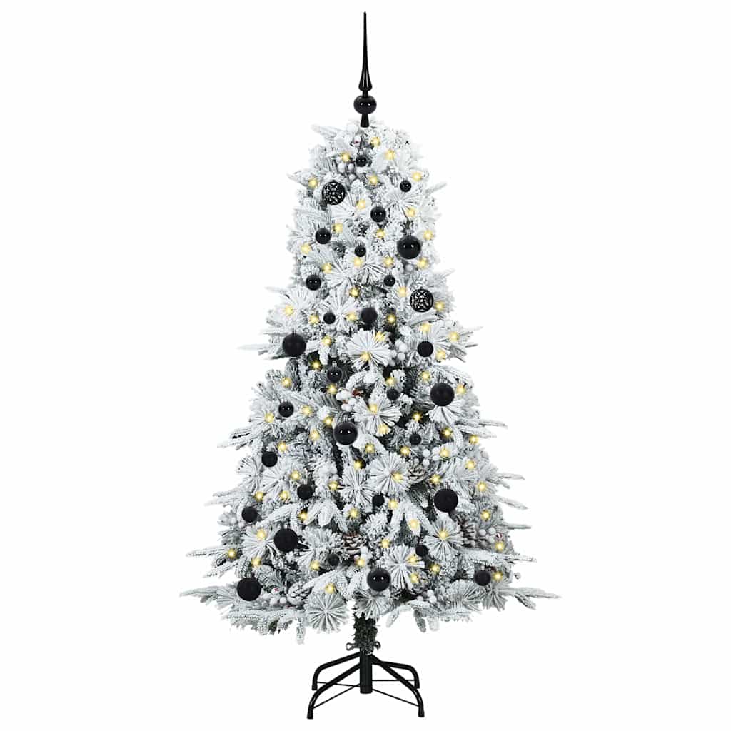 vidaXL Artificial Hinged Christmas Tree White 150 cm PE and PVC 3