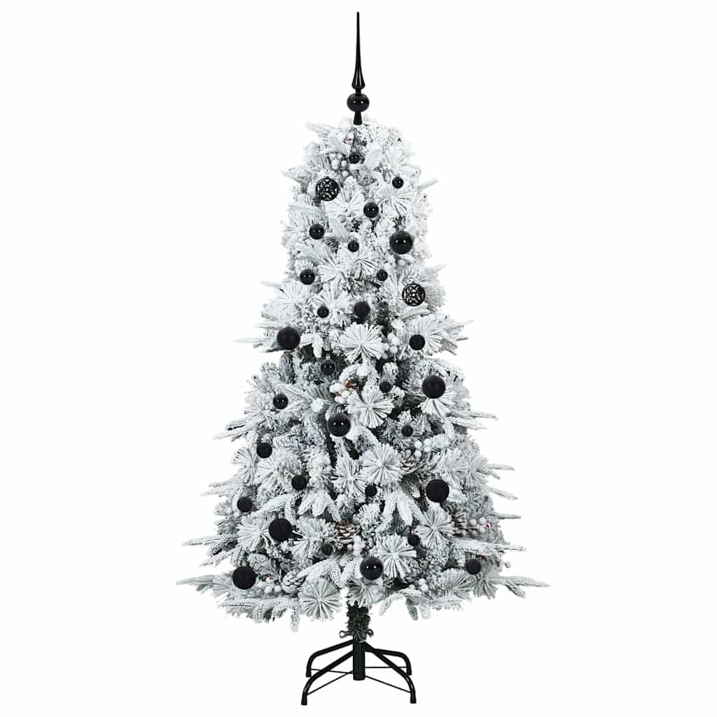 vidaXL Artificial Hinged Christmas Tree White 150 cm PE and PVC 4