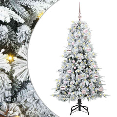 vidaXL Artificial Hinged Christmas Tree White 150 cm PE and PVC 1