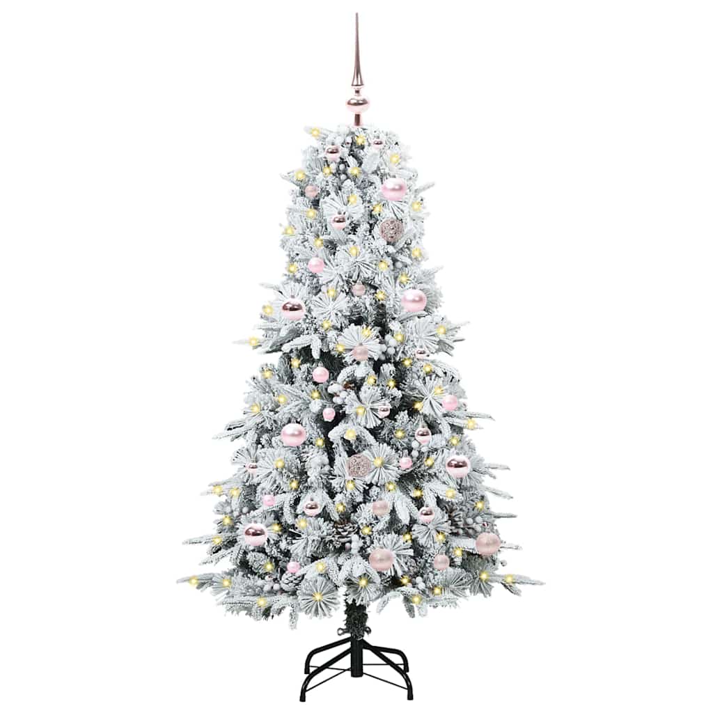 vidaXL Artificial Hinged Christmas Tree White 150 cm PE and PVC 2