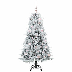 vidaXL Artificial Hinged Christmas Tree White 150 cm PE and PVC 3