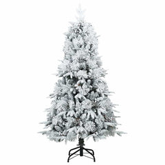 vidaXL Artificial Hinged Christmas Tree White 150 cm PE and PVC 4