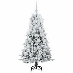 vidaXL Artificial Hinged Christmas Tree White 150 cm PE and PVC 4