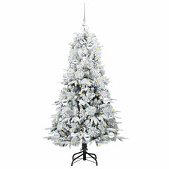 vidaXL Artificial Hinged Christmas Tree White 150 cm PE and PVC 3
