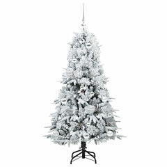 vidaXL Artificial Hinged Christmas Tree White 150 cm PE and PVC 4