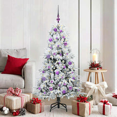 vidaXL Artificial Hinged Christmas Tree White 150 cm PE and PVC 1