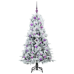 vidaXL Artificial Hinged Christmas Tree White 150 cm PE and PVC 4