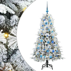 vidaXL Artificial Hinged Christmas Tree White 150 cm PE and PVC 2