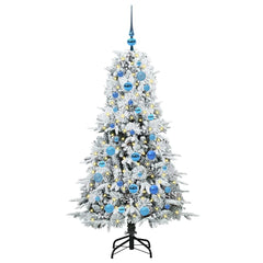 vidaXL Artificial Hinged Christmas Tree White 150 cm PE and PVC 3