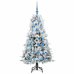 vidaXL Artificial Hinged Christmas Tree White 150 cm PE and PVC 4