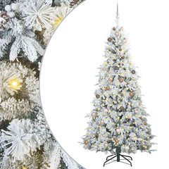 vidaXL Artificial Hinged Christmas Tree White 240 cm PE and PVC 2