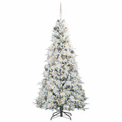 vidaXL Artificial Hinged Christmas Tree White 240 cm PE and PVC 3