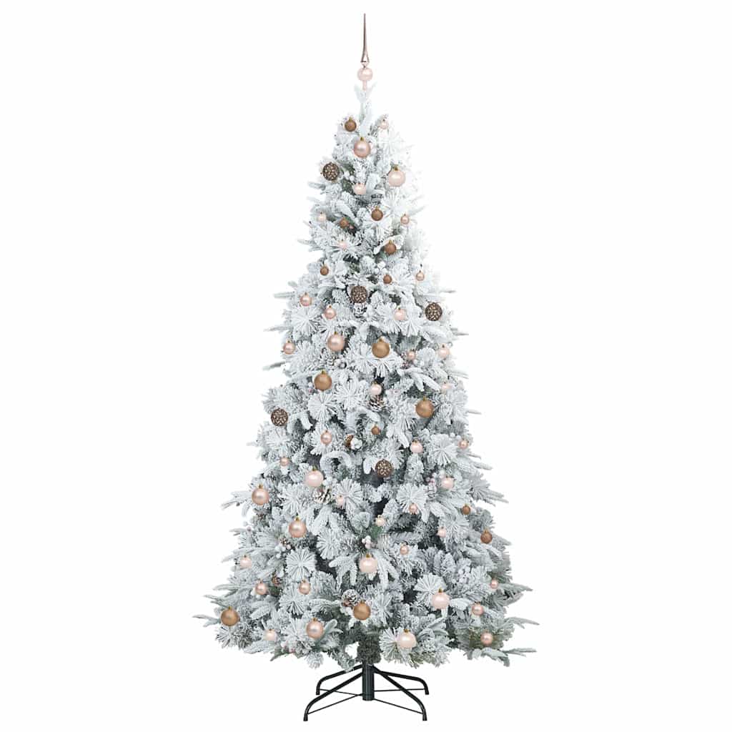 vidaXL Artificial Hinged Christmas Tree White 240 cm PE and PVC 4