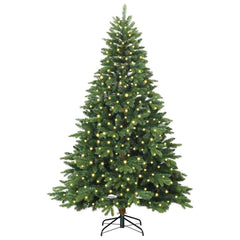 Artificial Christmas Tree with 300 LEDs PE and PVC Green 180 cm with LEDs