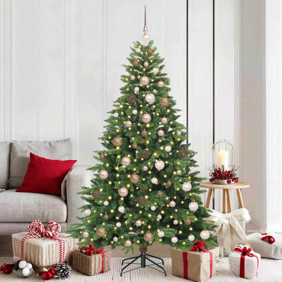 vidaXL Artificial Christmas Tree with 300 LEDs Green 180 cm PE and PVC 1