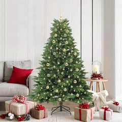 Artificial Christmas Tree with 300 LEDs PE and PVC Green 180 cm with LEDs &gold balls