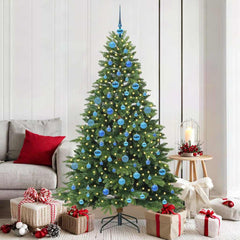 Artificial Christmas Tree with 300 LEDs PE and PVC Green 180 cm with LEDs &blue balls