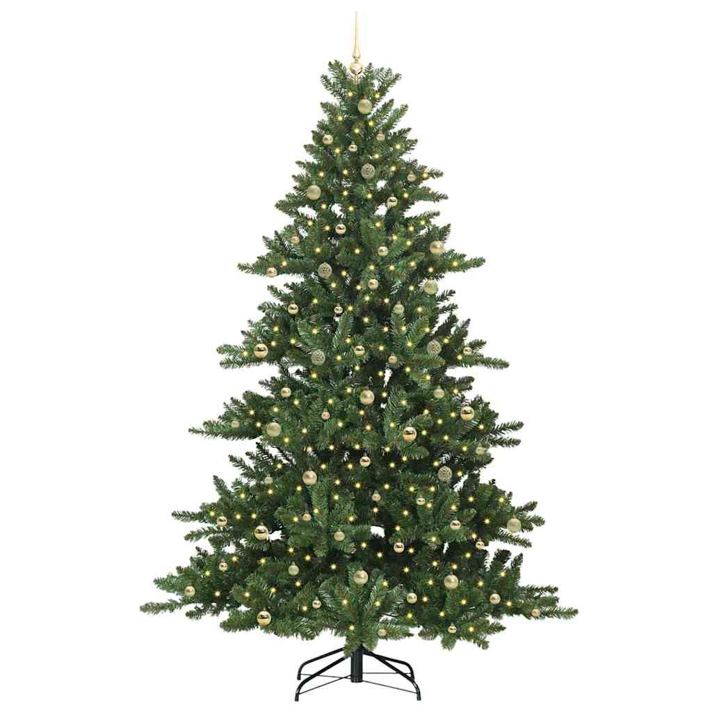 vidaXL Artificial Hinged Christmas Tree Green 240 cm PVC and Steel 3