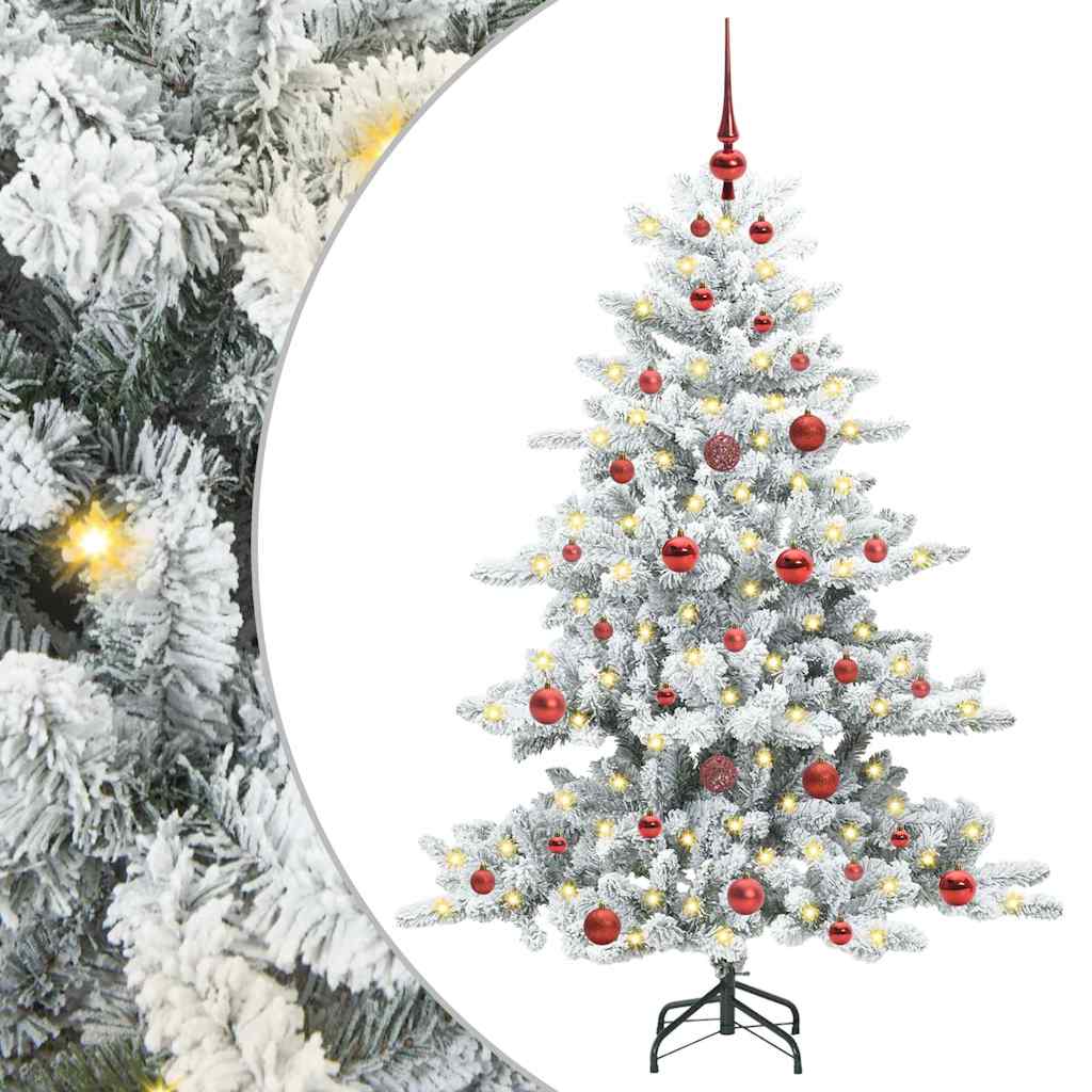 vidaXL Artificial Hinged Christmas Tree White 150 cm PVC and Steel 2
