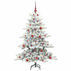 vidaXL Artificial Hinged Christmas Tree White 150 cm PVC and Steel 3
