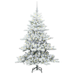 vidaXL Artificial Hinged Christmas Tree White 150 cm PVC and Steel 3