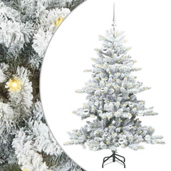 vidaXL Artificial Hinged Christmas Tree White 150 cm PVC and Steel 2