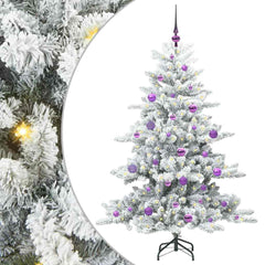 vidaXL Artificial Hinged Christmas Tree White 150 cm PVC and Steel 2