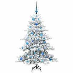 vidaXL Artificial Hinged Christmas Tree White 150 cm PVC and Steel 4