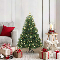 vidaXL Artificial Christmas Tree with 150 LEDs Green 120 cm PE and PVC 1