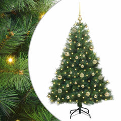 Artificial Christmas Tree PE and PVC Green 120 cm with LEDs &gold balls