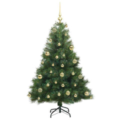 vidaXL Artificial Christmas Tree with 150 LEDs Green 120 cm PE and PVC 4